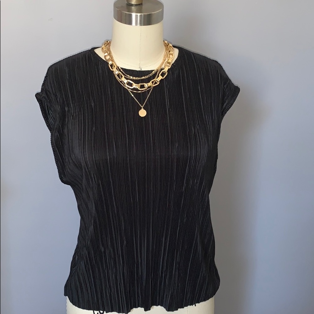 Zara Pleated Top In Black